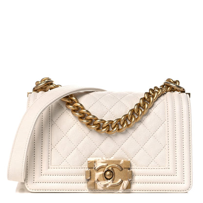 Chanel Caviar Quilted Small Boy Flap White 1 of 9