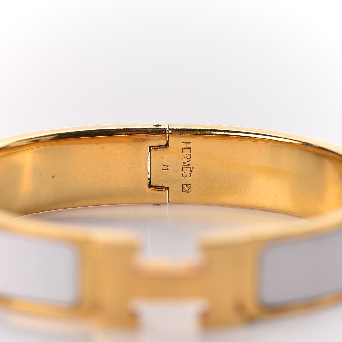 Enamel Narrow Clic Clac H Bracelet PM White