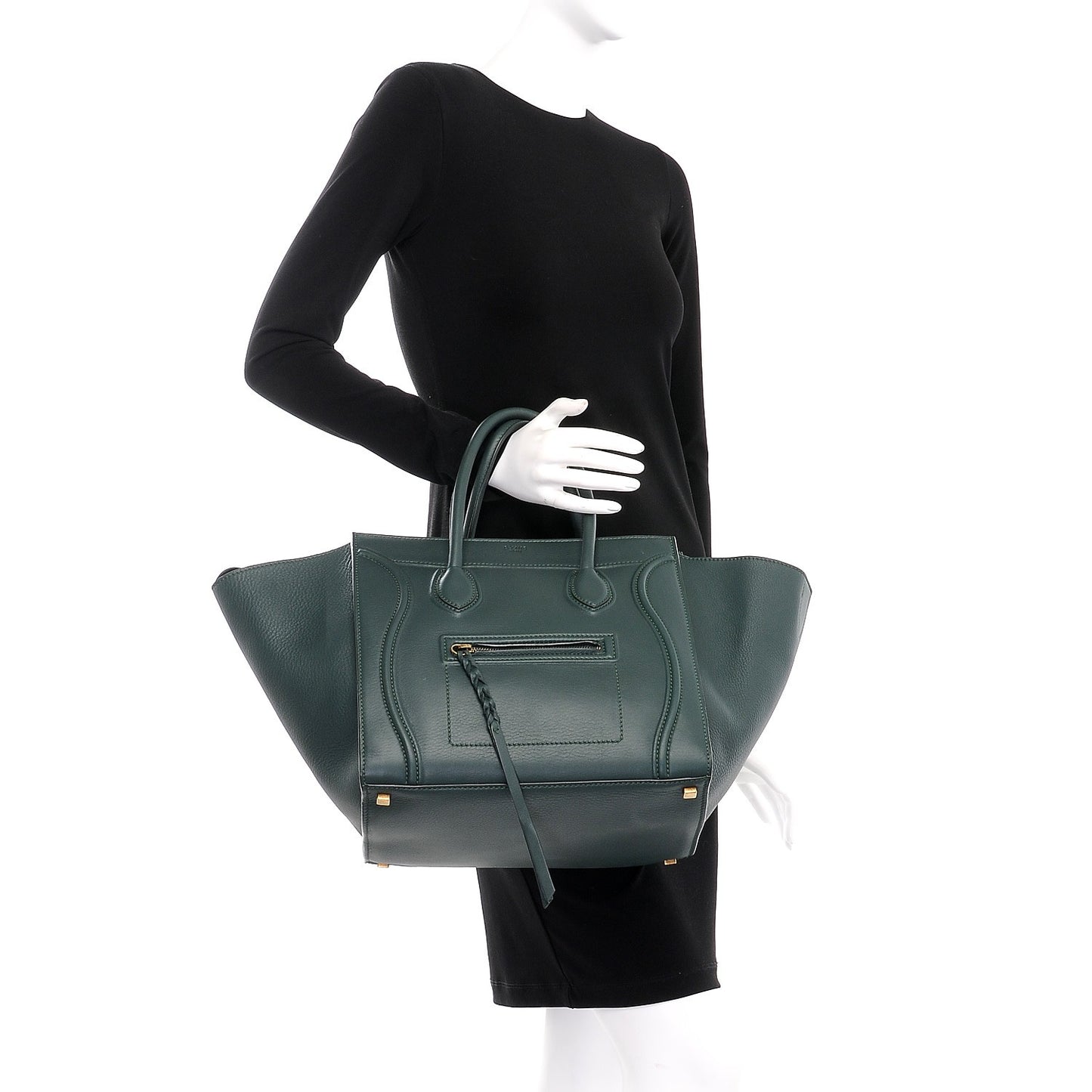 Supple Calfskin Medium Phantom Luggage Emerald