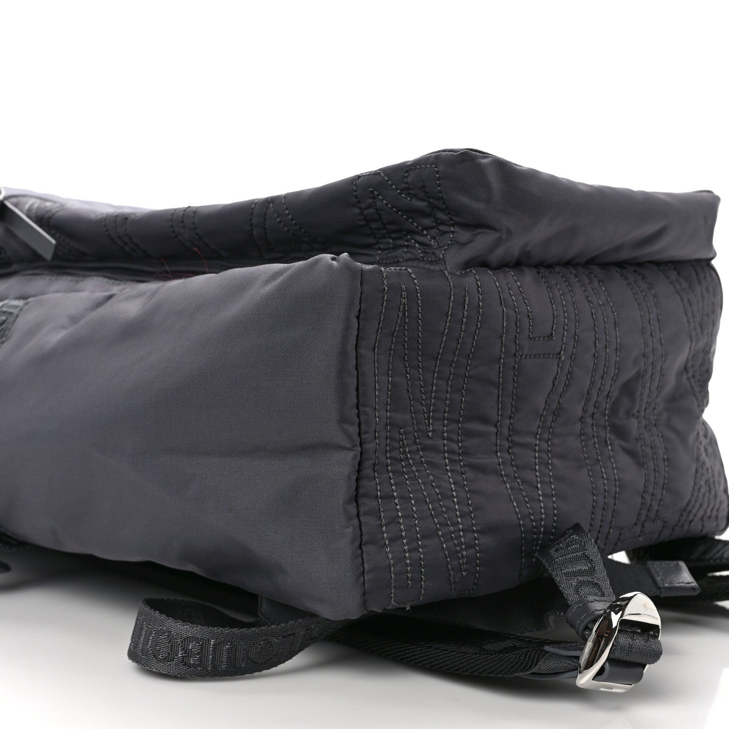 Christian Louboutin Calfskin Rubber Nylon Loubideal Backpack Smoky 8 of 10