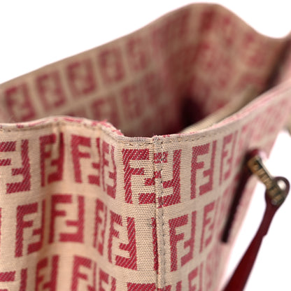 Fendi Zucchino Vitello Tote Beige Red 9 of 20