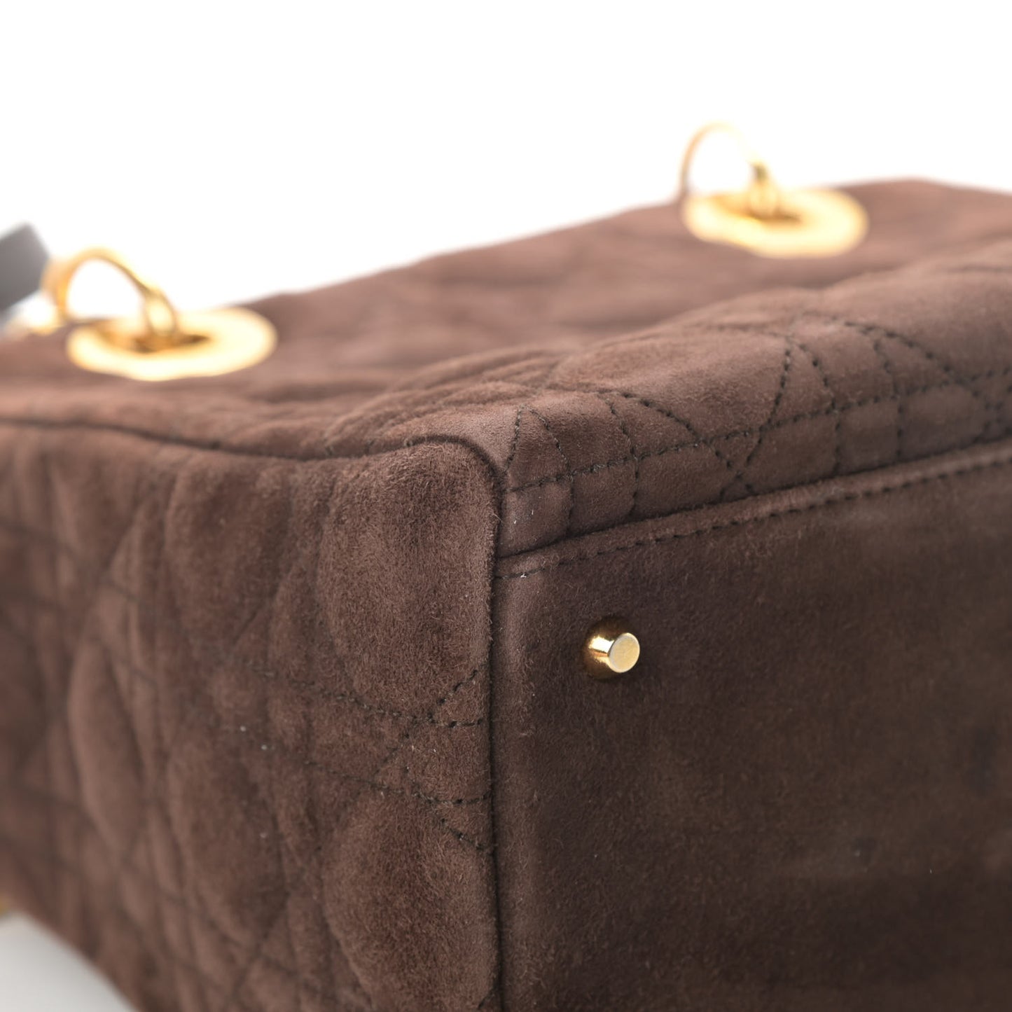 Suede Cannage Medium Lady Dior Brown