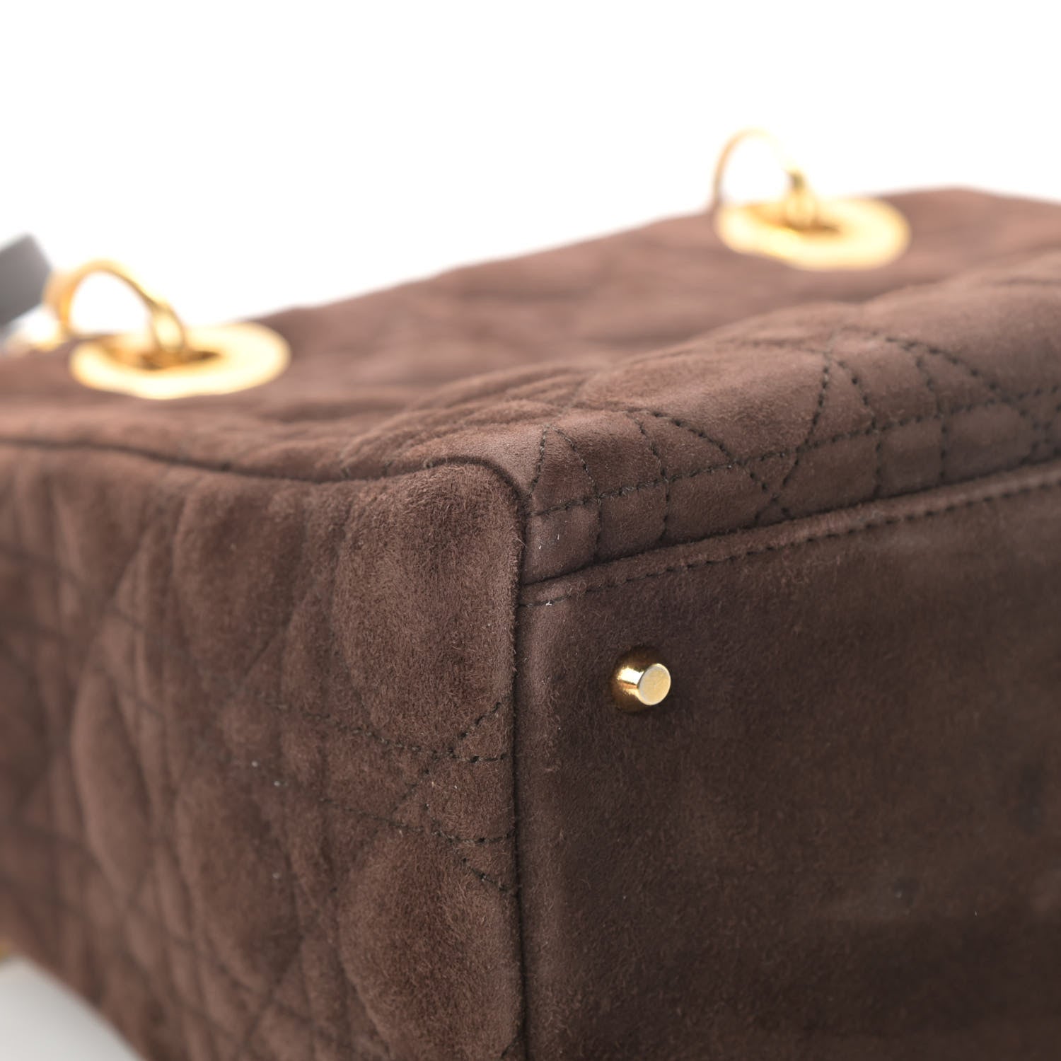 Christian Dior Suede Cannage Medium Lady Dior Brown 12 of 16