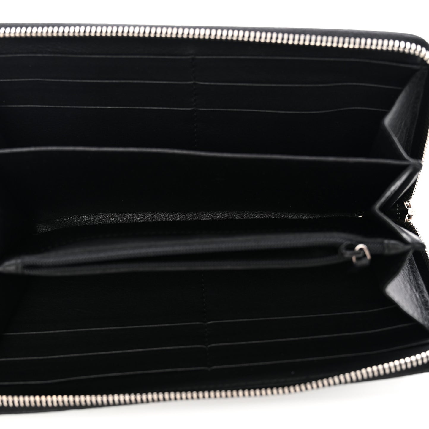 Guccissima Large Twins Zip Around Wallet Black