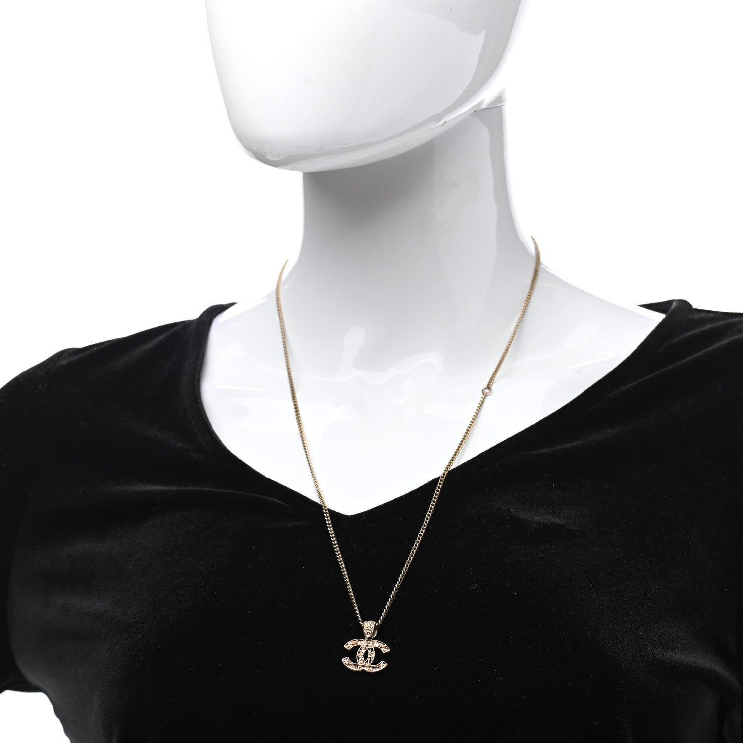 Chanel Tweed Effect CC Necklace Gold 2 of 6