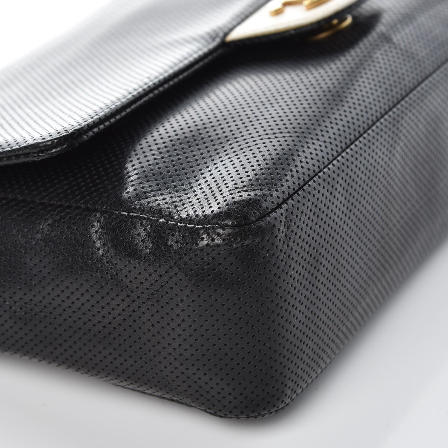 Chanel Lambskin Perforated Medium Single Flap Bag Black White 11 of 11