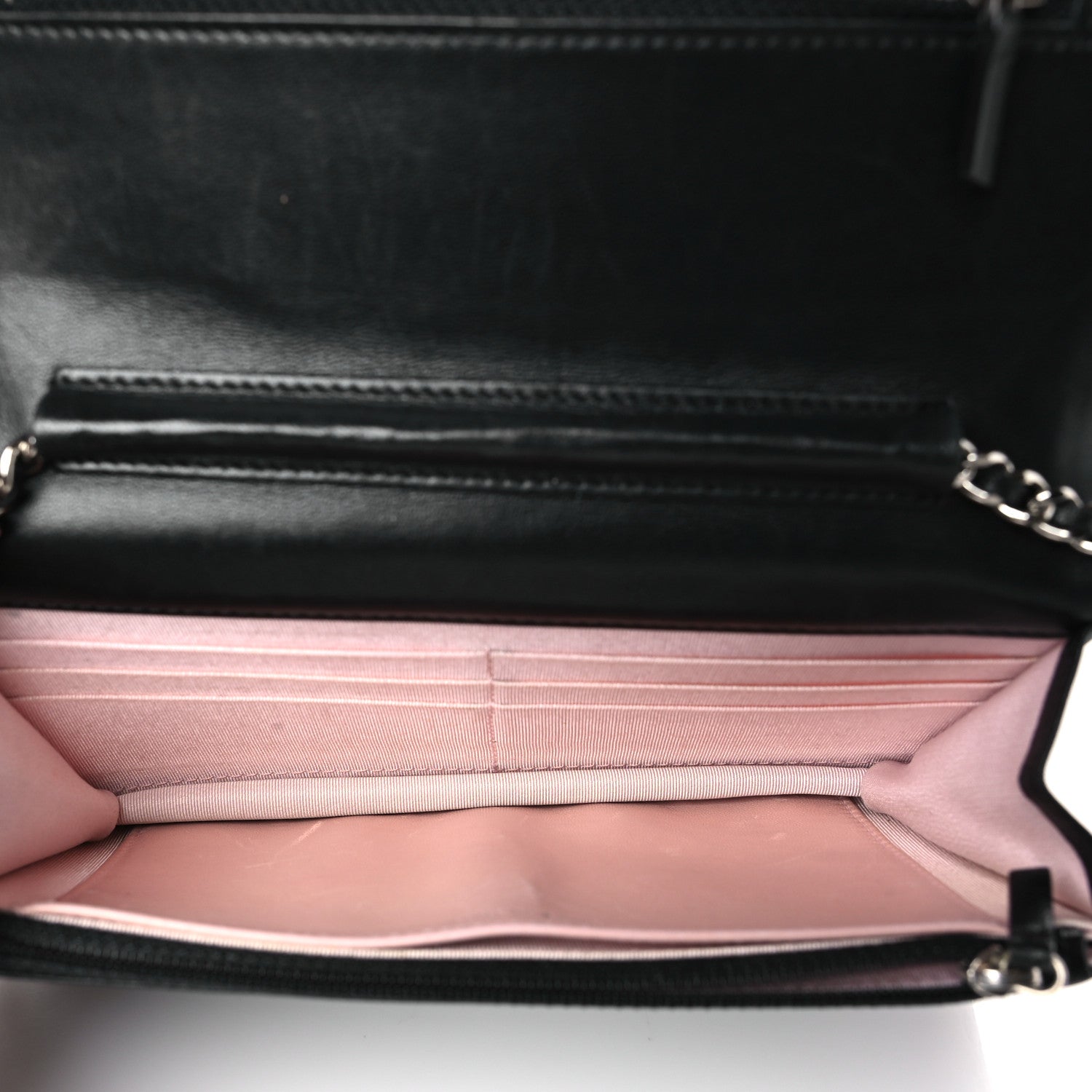 Chanel Lambskin Micro Quilted Wallet On Chain WOC Black 5 of 11