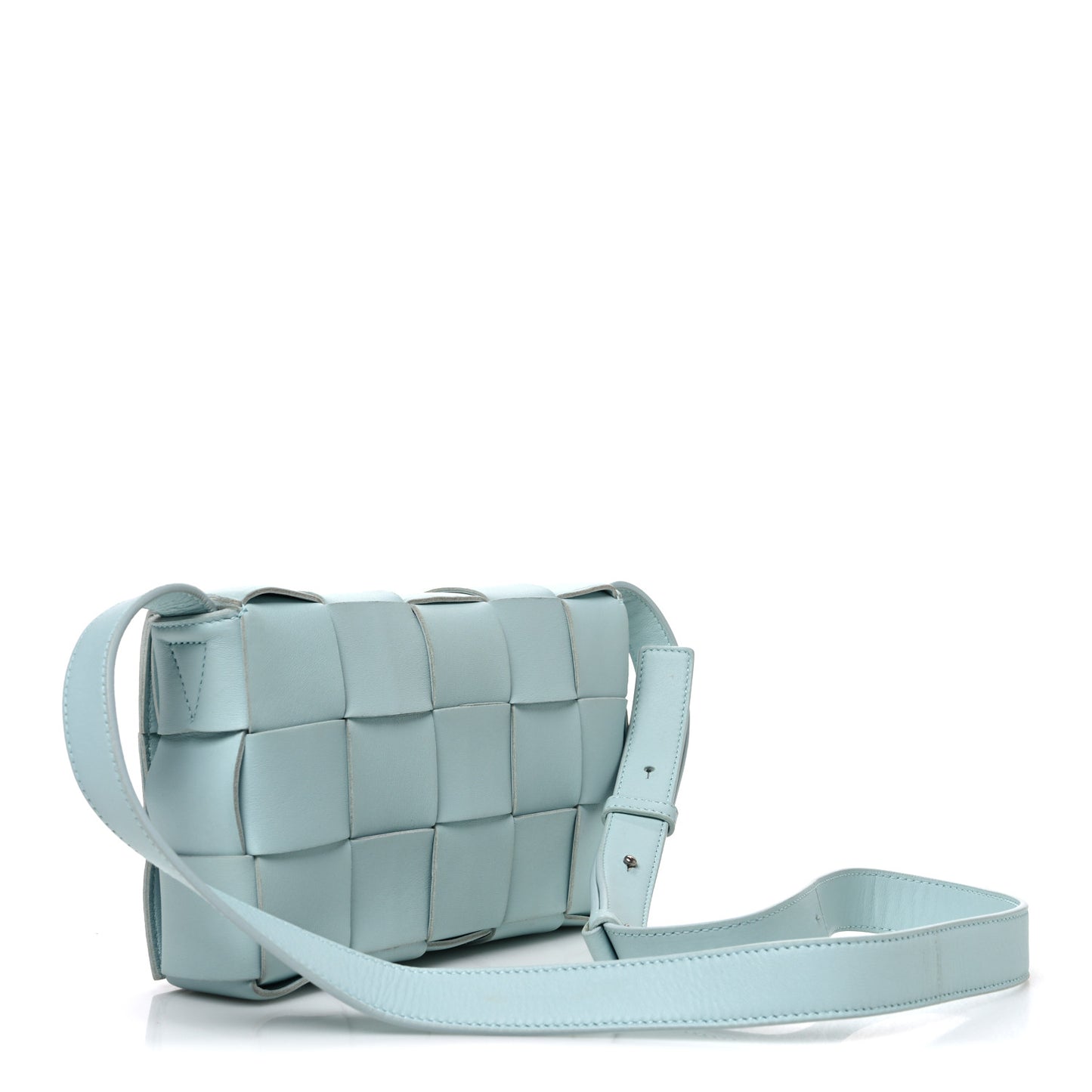 Lambskin Maxi Intrecciato Cassette Crossbody Bag Ice