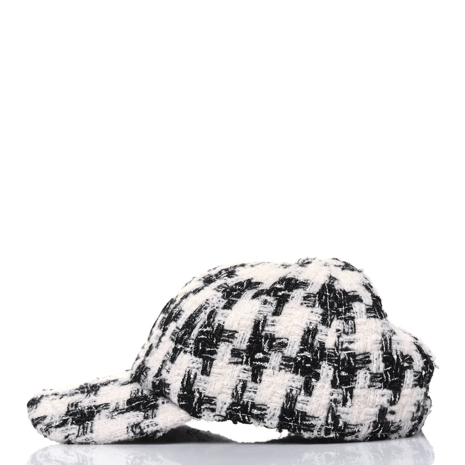 Chanel Tweed CC Cap Hat M Black White 2 of 12