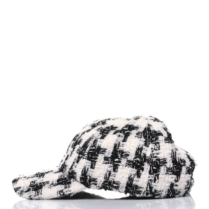 Chanel Tweed CC Cap Hat M Black White 2 of 12