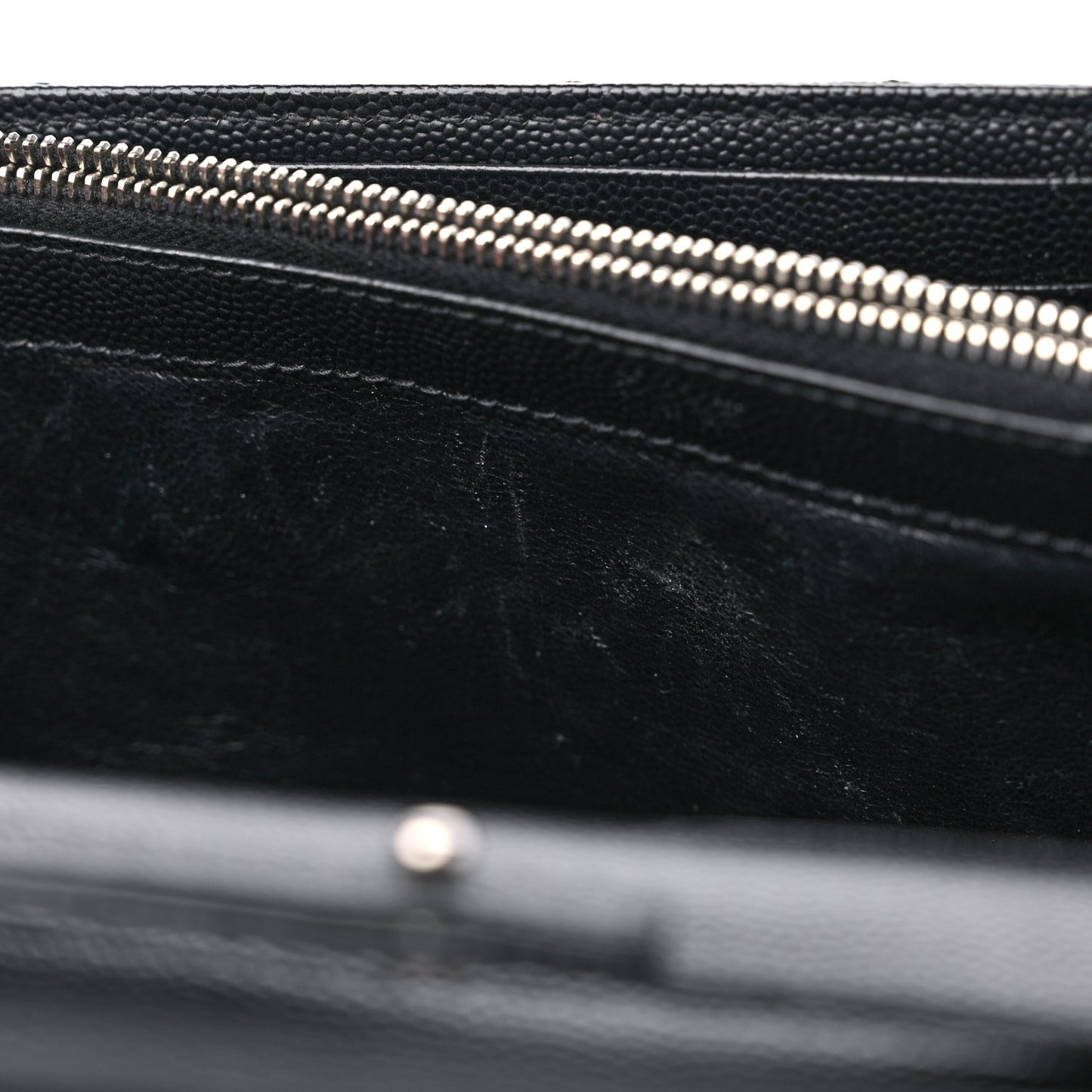 Grain De Poudre Matelasse Chevron Monogram Chain Wallet Black