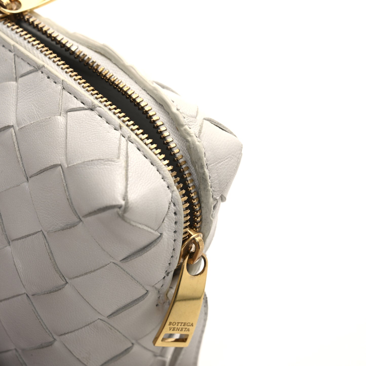 Nappa Intrecciato Candy Loop Camera Bag White