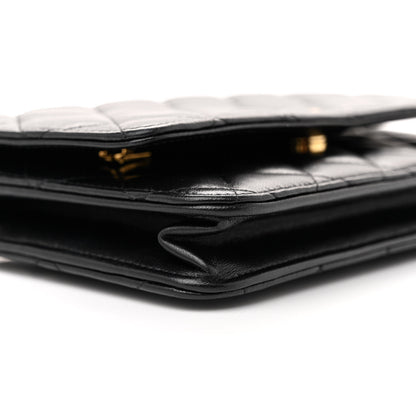 Chanel Lambskin Quilted Wallet On Chain WOC Black 9 of 11