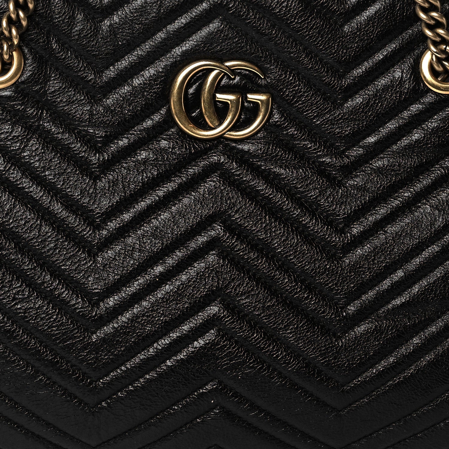 Gucci Vintage Calfskin Matelasse Medium GG Marmont Slim Tote Black 12 of 12