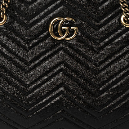 Gucci Vintage Calfskin Matelasse Medium GG Marmont Slim Tote Black 12 of 12