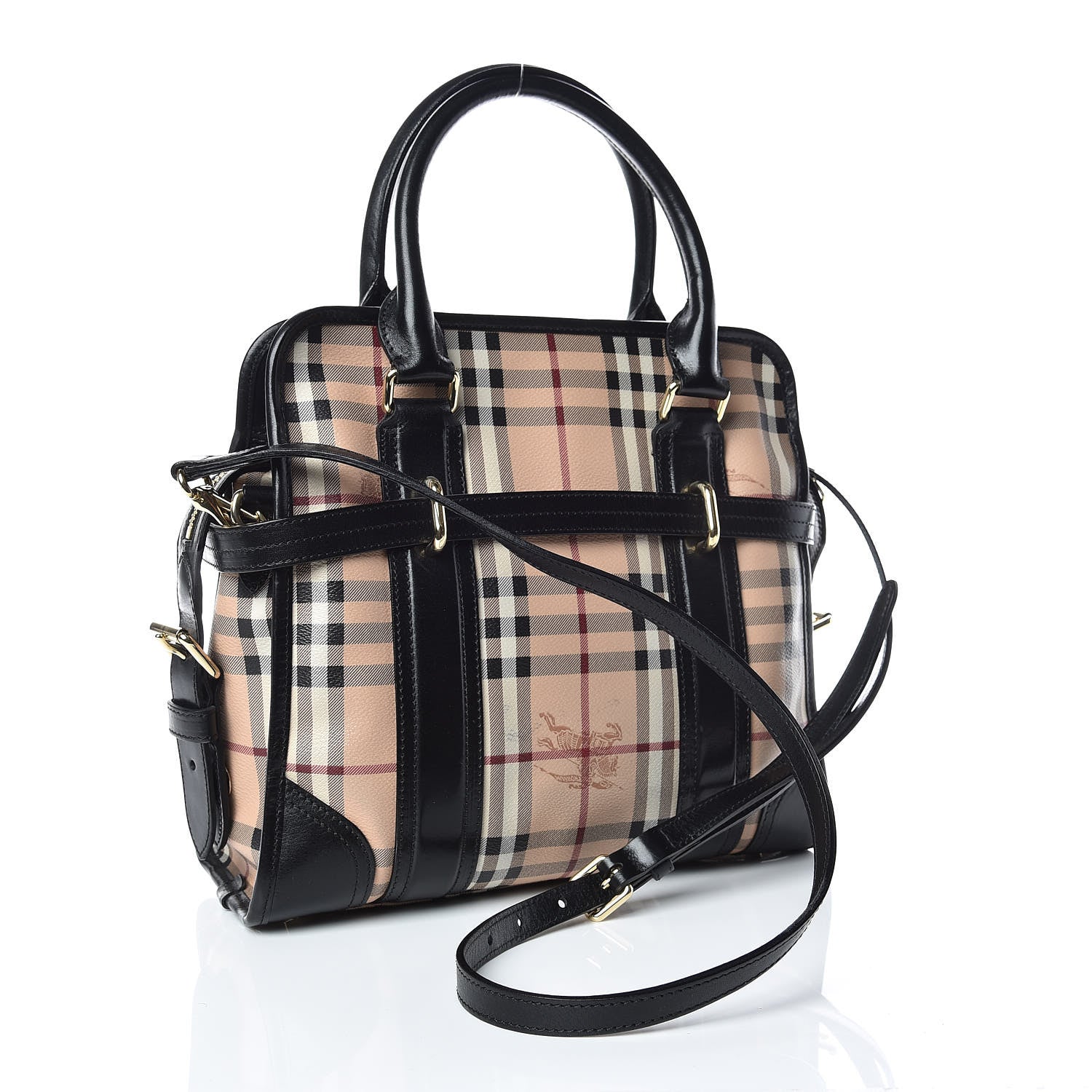Burberry Haymarket Check Minford Portrait Tote Black 3 of 8