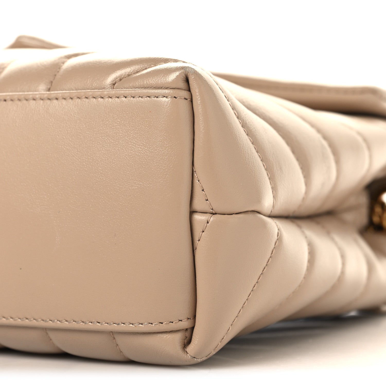 Saint Laurent Calfskin Y Quilted Monogram Small Loulou Chain Satchel Dark Beige Dark Beige 10 of 10