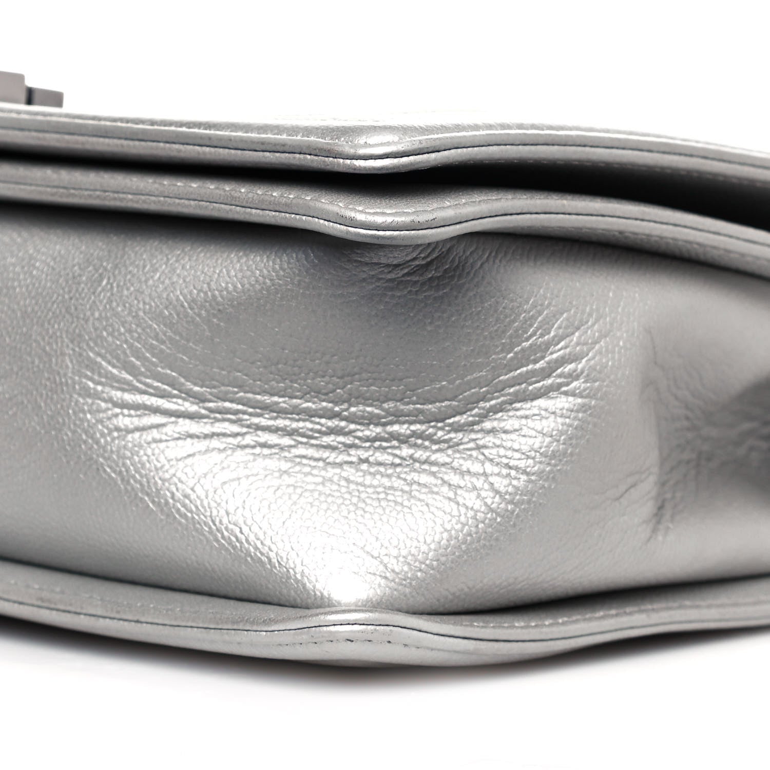 Chanel Metallic Caviar Quilted New Medium Boy Flap Silver 10 of 11
