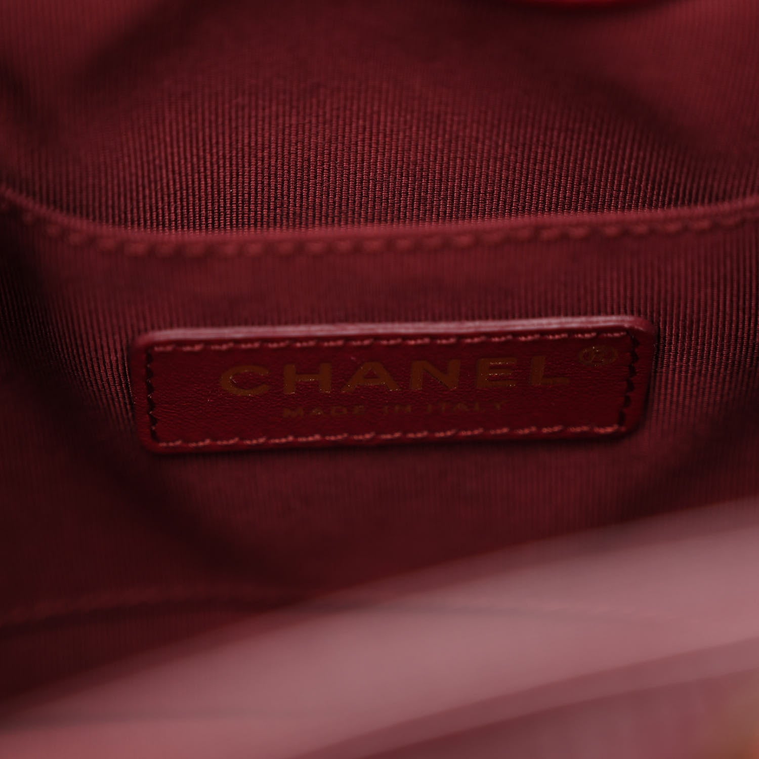 Chanel Shiny Aged Calfskin CC Chain Mini Drawstring Bag Red 6 of 10
