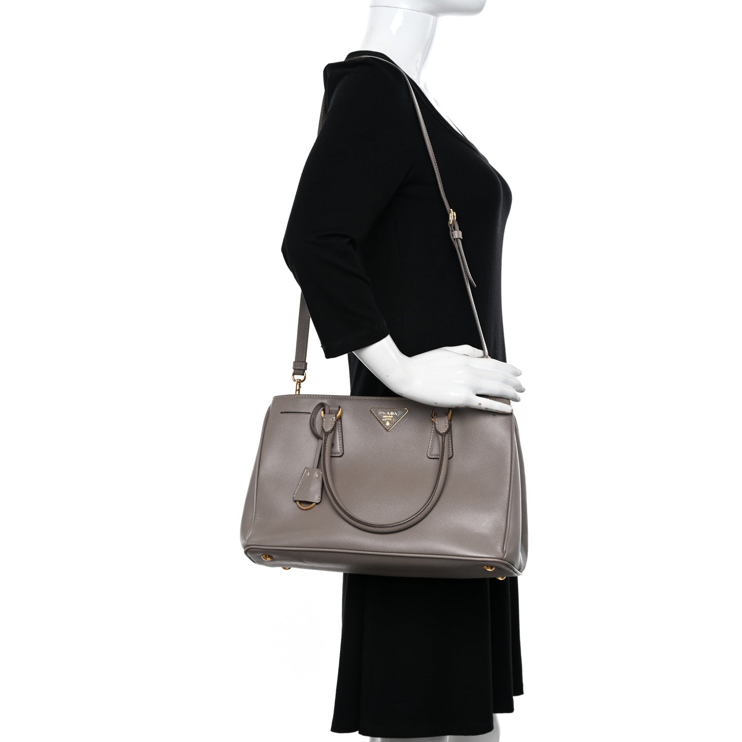 Saffiano Lux Medium Tote Argilla