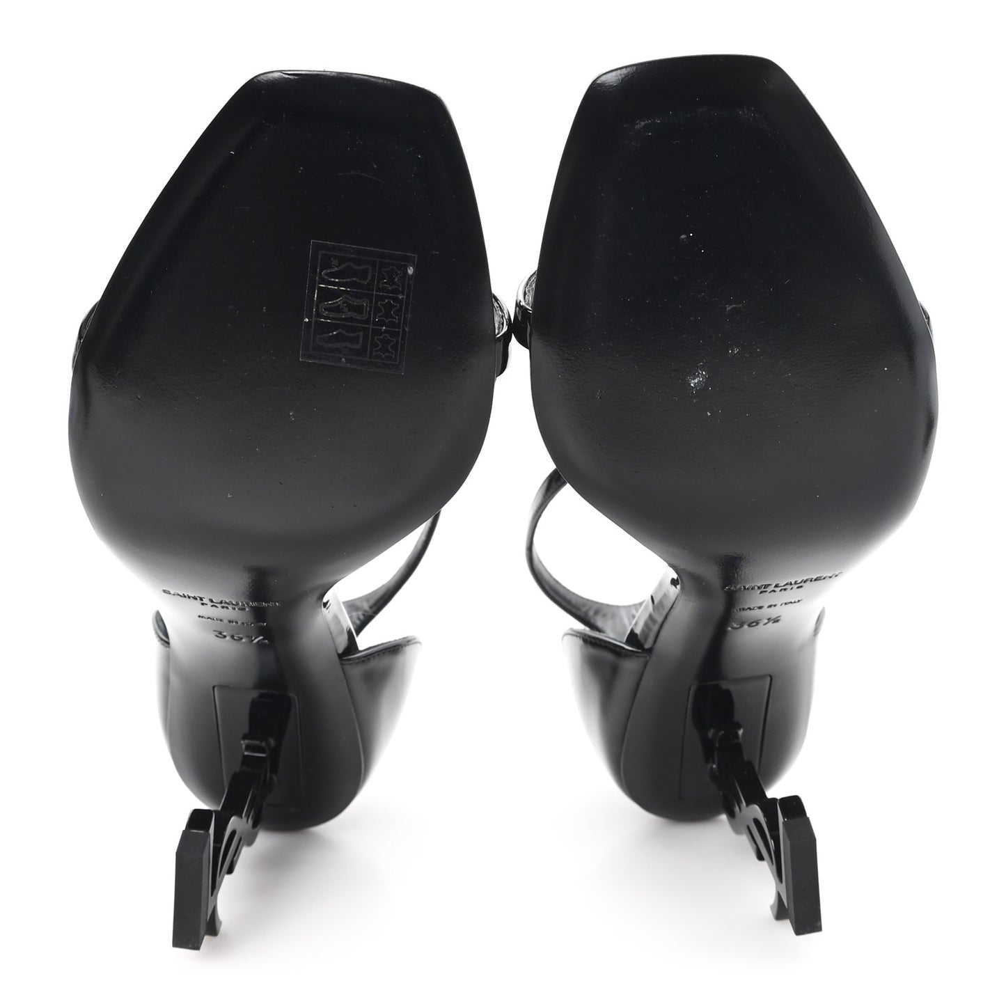 Patent Calfskin Opyum 85 Sandals 36.5 Black