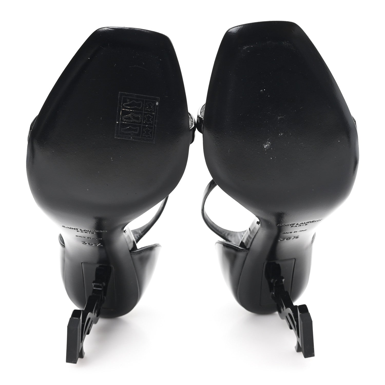 Saint Laurent Patent Calfskin Opyum 85 Sandals 36.5 Black 6 of 10