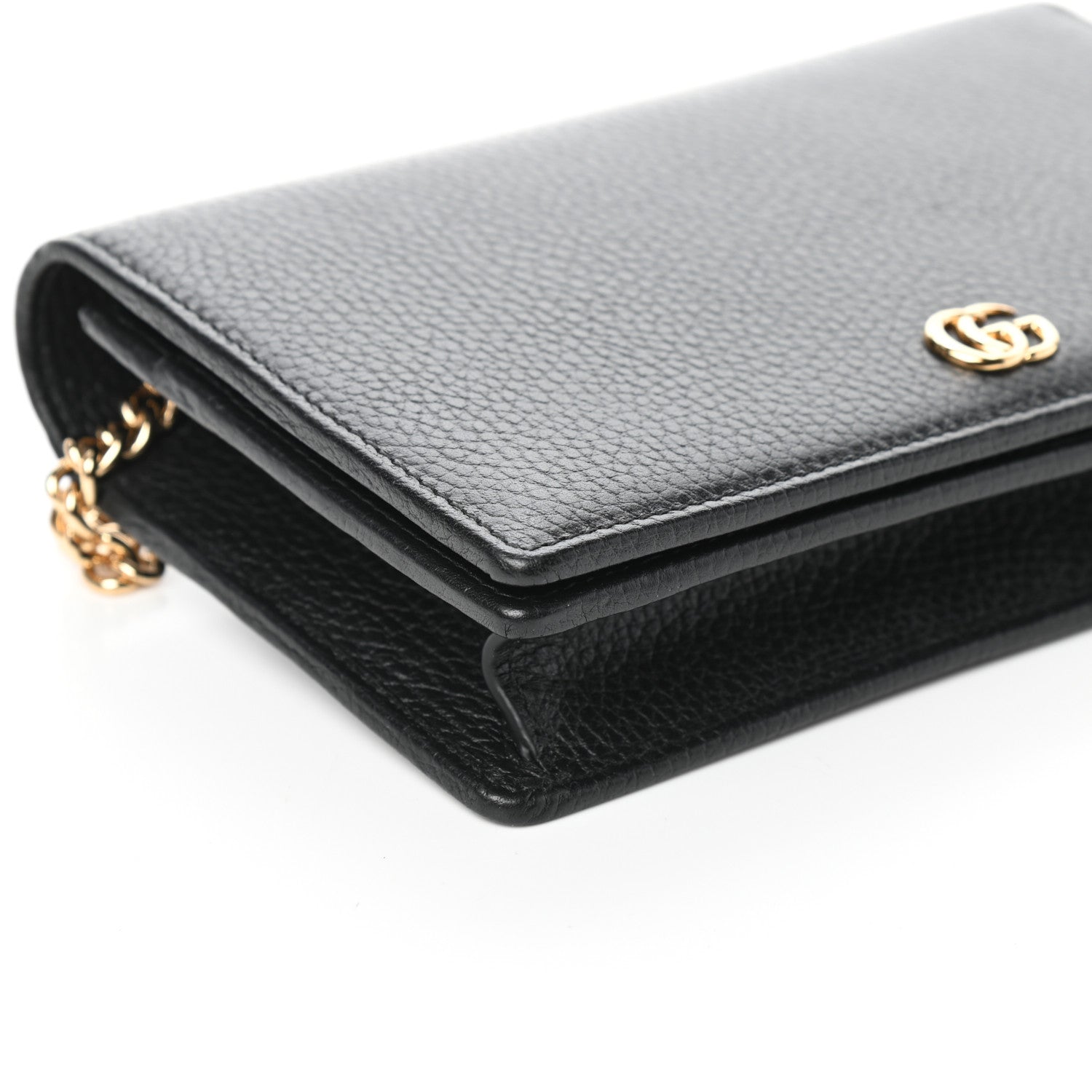 Gucci Calfskin Mini GG Marmont Chain Wallet Black 7 of 8