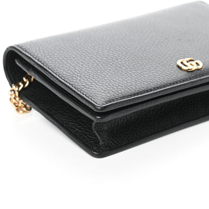 Gucci Calfskin Mini GG Marmont Chain Wallet Black 7 of 8