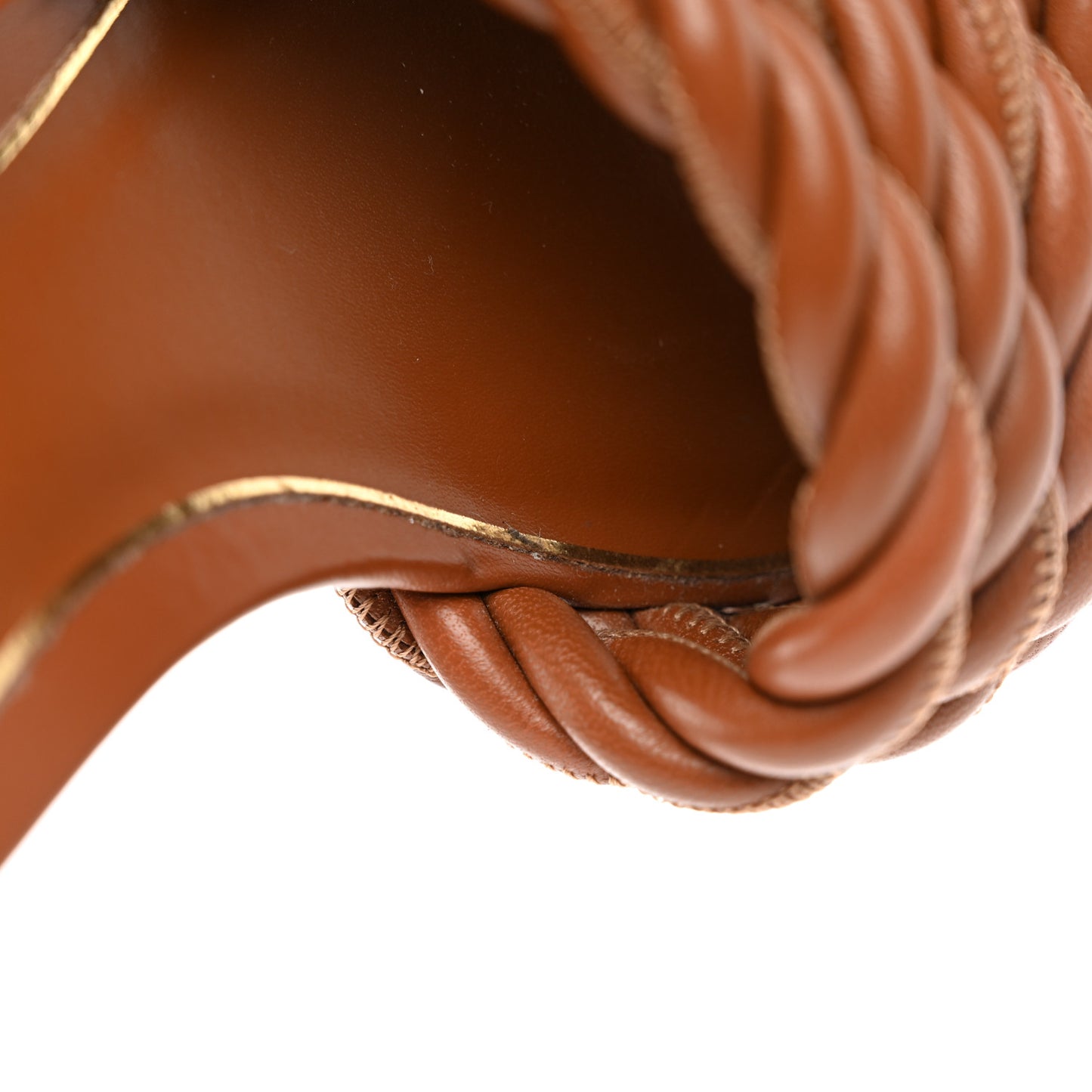 Nappa Rope 60mm Slide Sandals 36.5 Saddle Brown