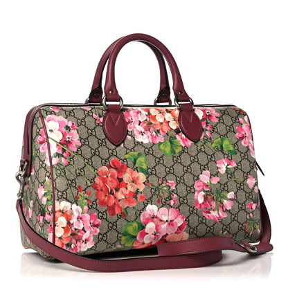 Gucci GG Supreme Monogram Blooms Medium Boston Beige Multicolor Dry Rose 3 of 13