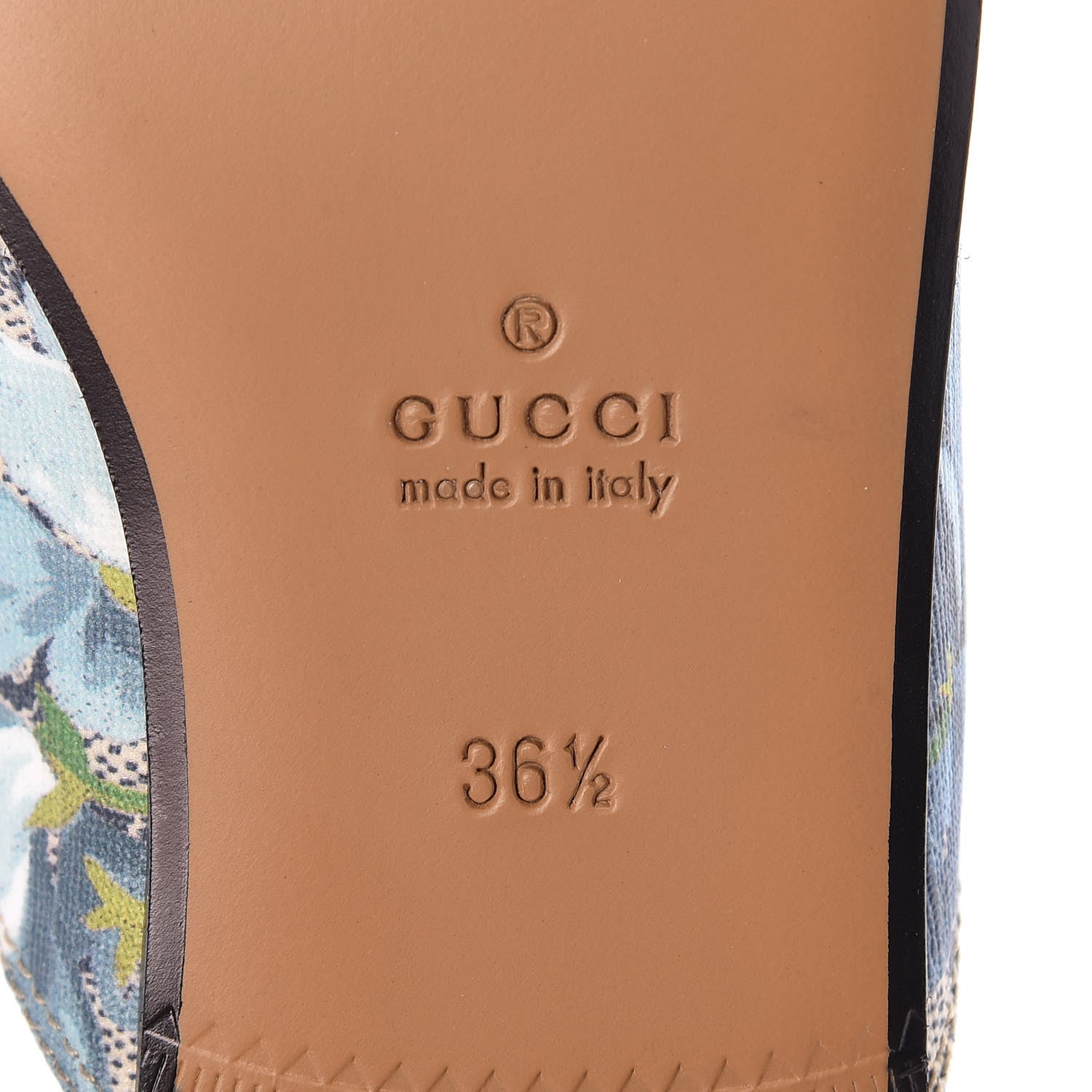 Gucci GG Supreme Monogram Blooms Womens Princetown Slippers 36.5 Beige Blue Navy Hibiscus Red 6 of 7