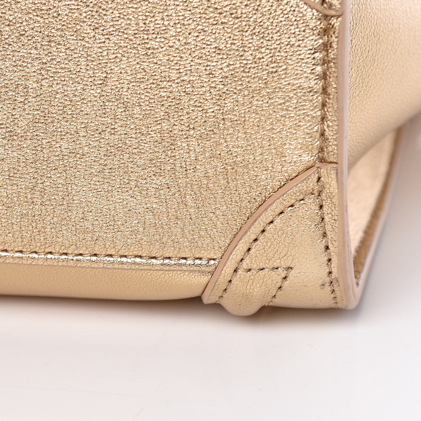 Laminated Lambskin Nano Luggage Gold