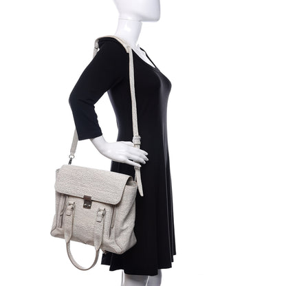 3.1 Phillip Lim 3.1 Textured Calfskin Medium Pashli Satchel Ivory Dove 2 of 14