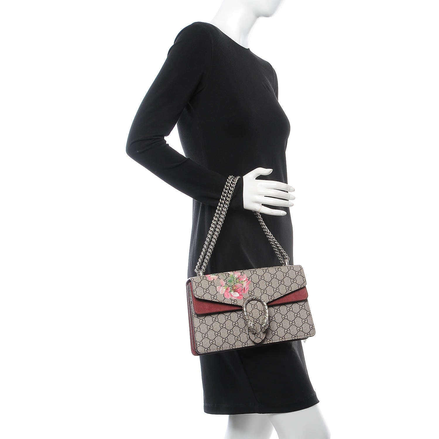 Gucci GG Supreme Monogram Blooms Small Dionysus Shoulder Bag Beige Multicolor Dry Rose 3 of 15