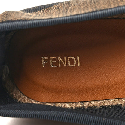 Fendi Canvas Pequin Espadrilles 38.5 Tobacco Black 7 of 7