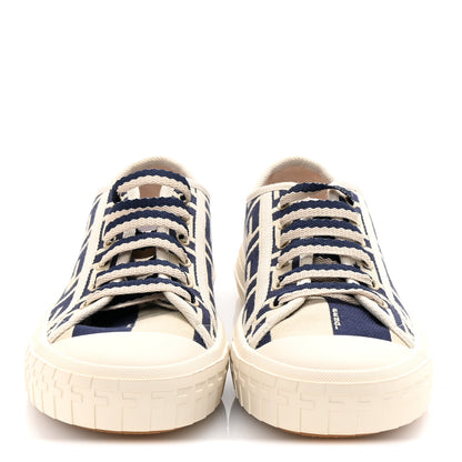 Fendi Woven Fabric FF Womens Domino Low Top Sneakers 38.5 Bei Midnight 3 of 10