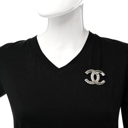 Chanel Baguette Crystal CC Brooch Silver 2 of 8