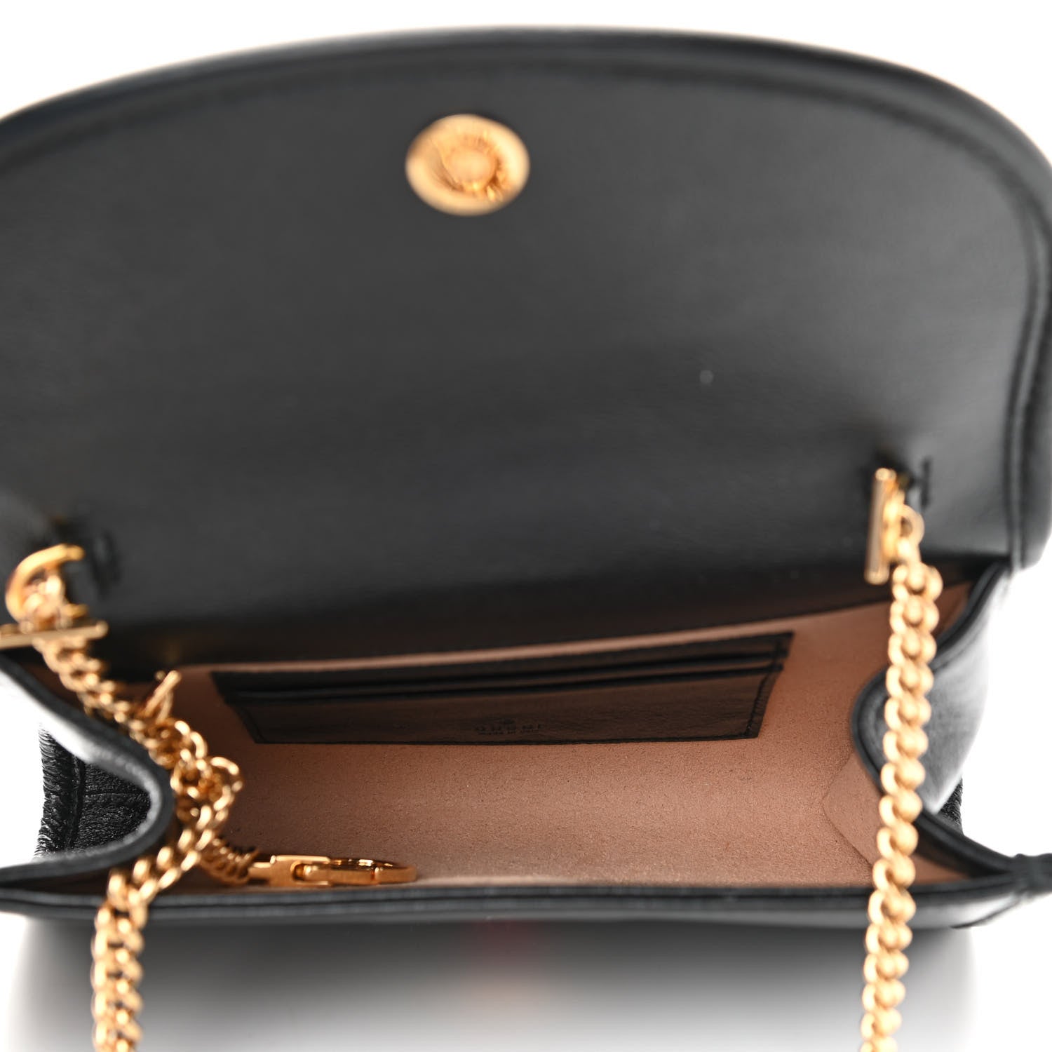 Gucci Textured Calfskin Web Mini Rajah Slim Flap Shoulder Bag Black 5 of 10