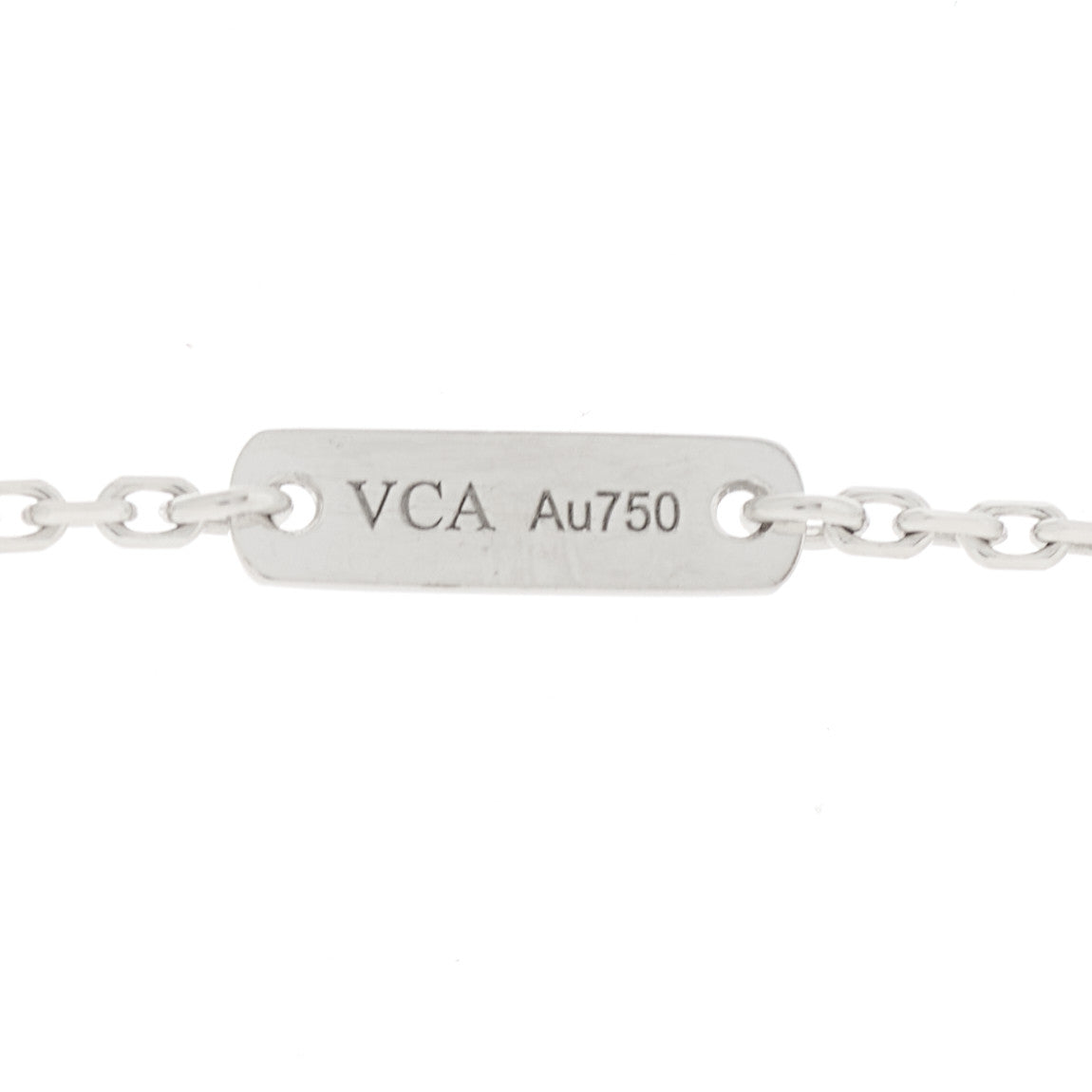 Van Cleef & Arpels 18K White Gold Diamond Mini Lotus Pendant Necklace 5 of 6