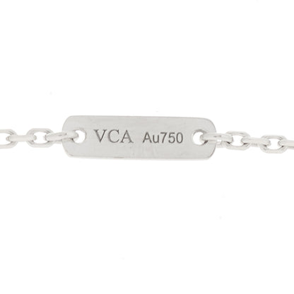 Van Cleef & Arpels 18K White Gold Diamond Mini Lotus Pendant Necklace 5 of 6