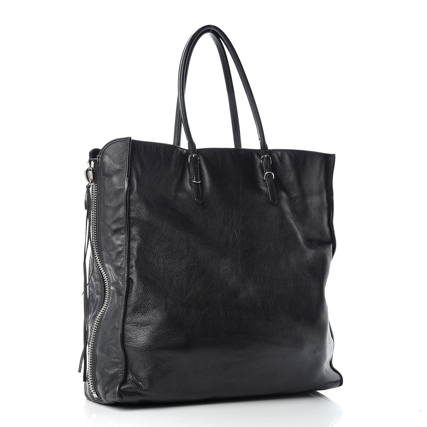 Balenciaga Calfskin Papier Ledger Zip Around Tote Black 3 of 14