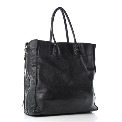 Balenciaga Calfskin Papier Ledger Zip Around Tote Black 3 of 14