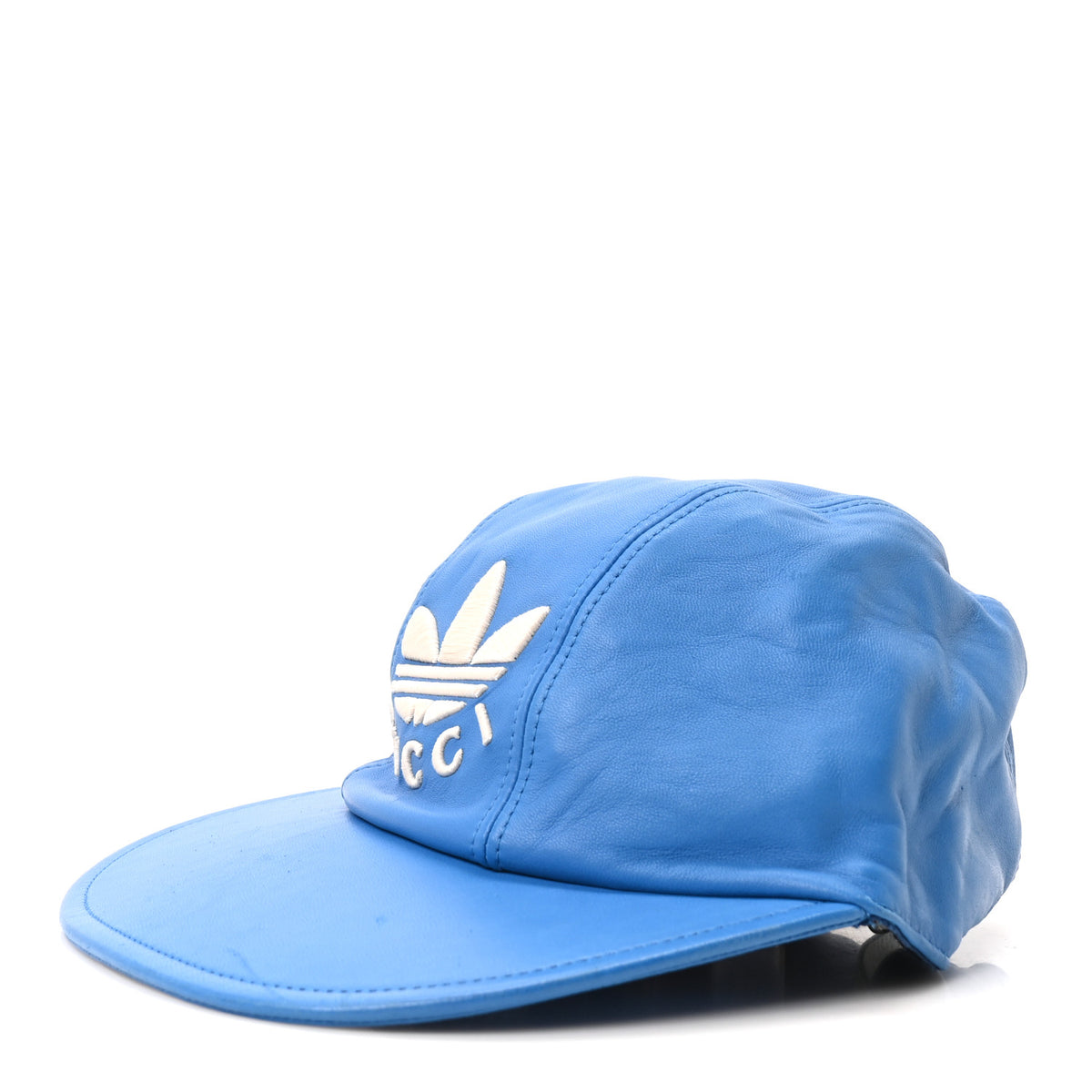X ADIDAS Lambskin Trefoil Stefanos Baseball Hat L Blue