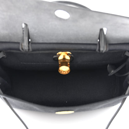 Hermes Military Toile Vache Hunter Herbag Zip PM 31 Black 6 of 14