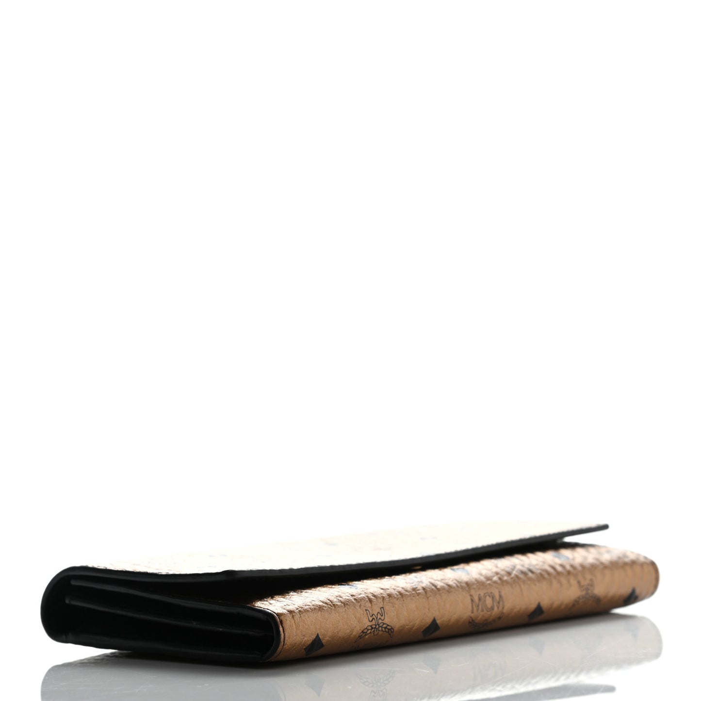 Metallic Visetos Continental Flap Wallet Gold