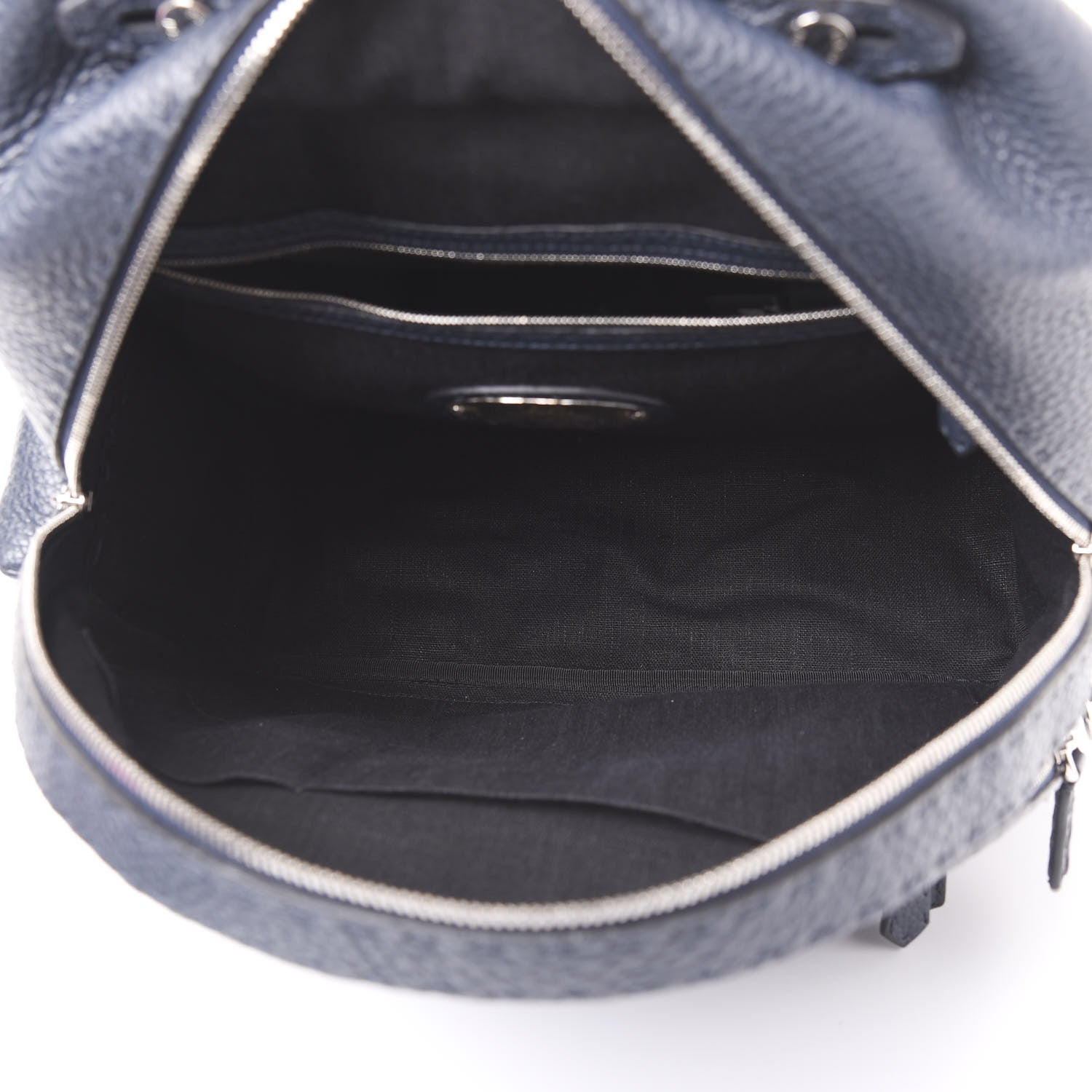 Fendi Calfskin Romano Selleria Backpack Navy 4 of 9