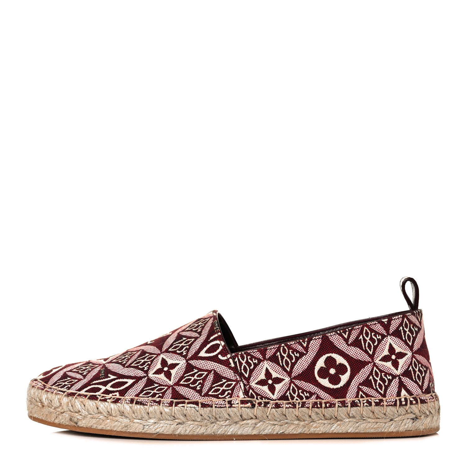 Louis Vuitton Jacquard Since 1854 Starboard Espadrille Flats 37.5 Bordeaux 1 of 8