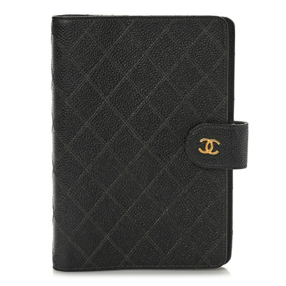 Chanel Caviar Diamond Embossed Agenda Cover Black 1 of 9