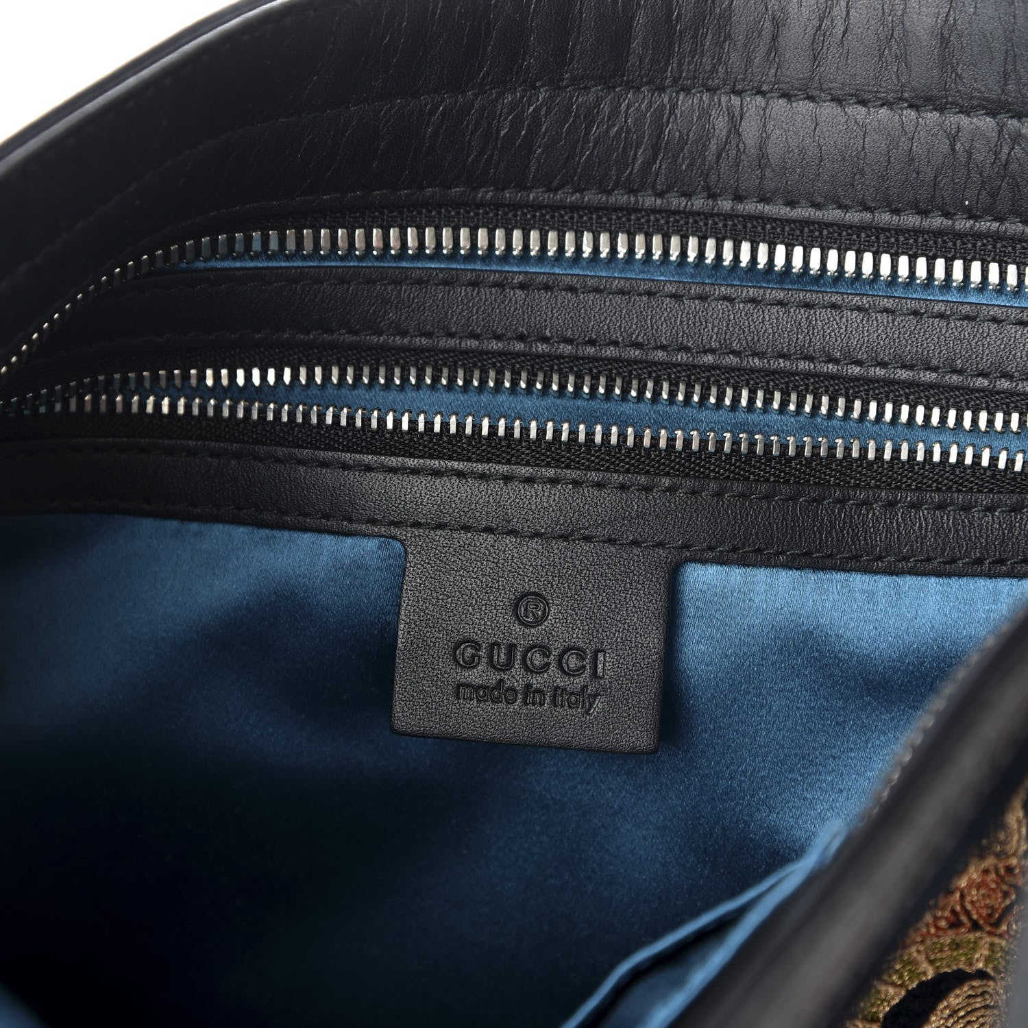 Gucci Suede Patent Dragon Embroidered Medium Dionysus Bucket Bag Dark Blue 8 of 11