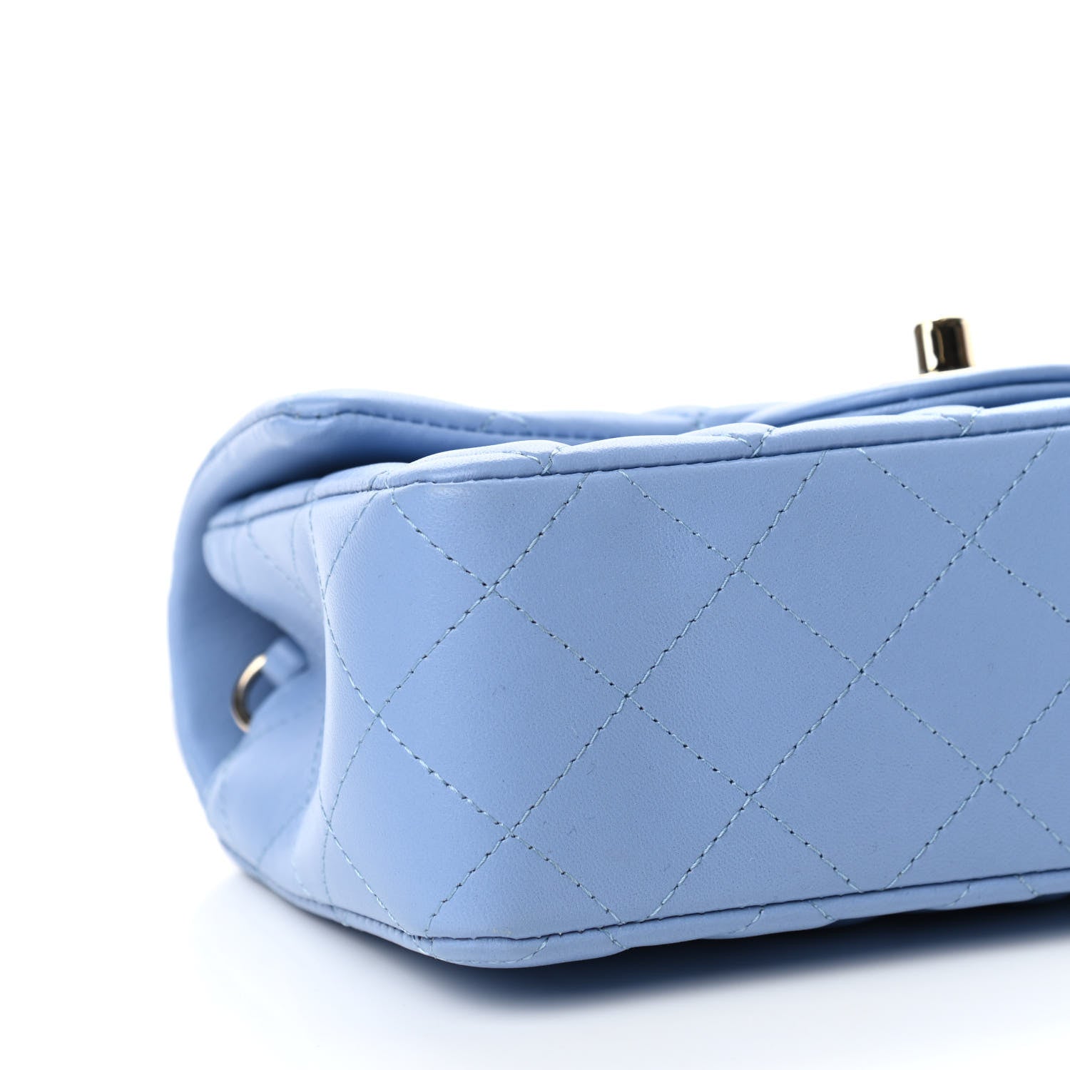 Chanel Lambskin Quilted Mini Rectangular Flap Light Blue 8 of 10